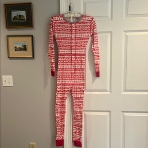 Red and White Kids One Piece Pajamas